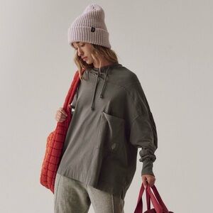 Free People Hot Shot Hooded Layer in Gunmetal